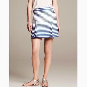 Banana Republic Blue Stripe Open Pleat Skirt